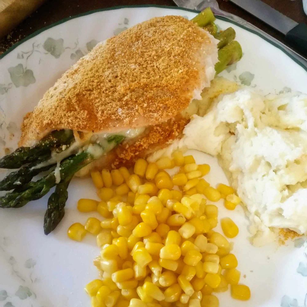 Asparagus and Mozzarella Stuffed Chicken Breasts