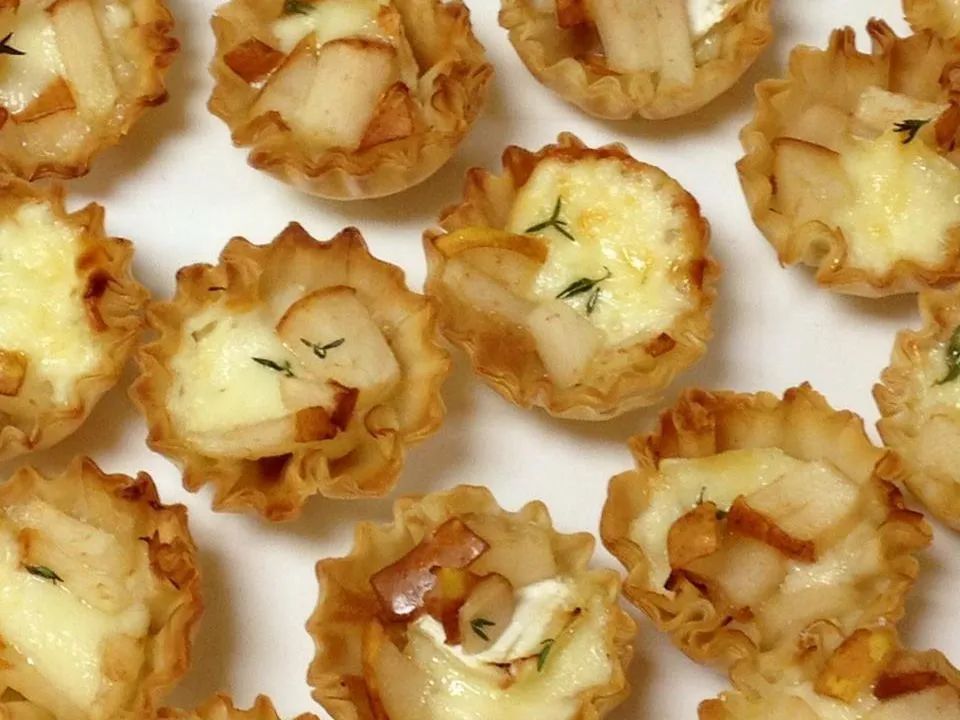 Warm Brie and Pear Tartlets