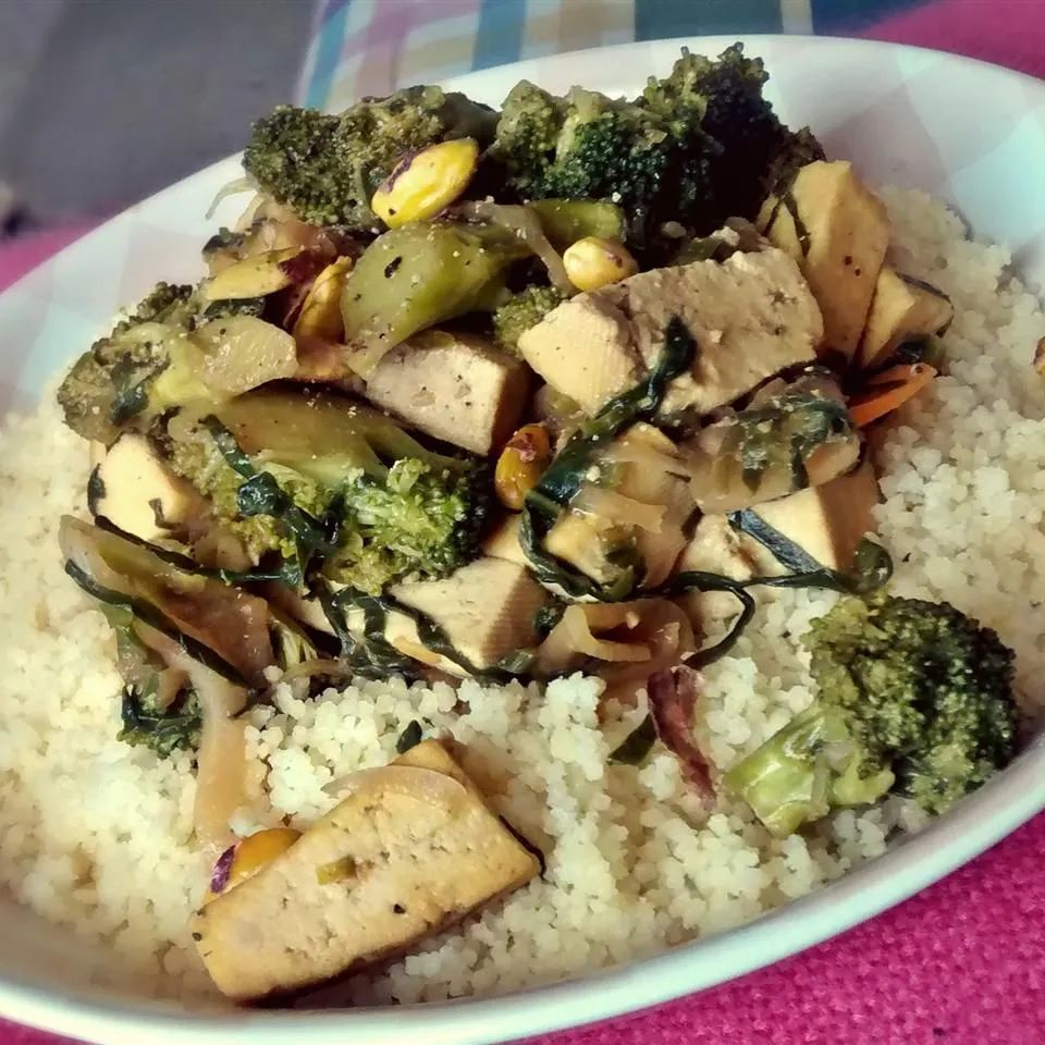 Tofu and Vegetables Stir-Fry with Couscous