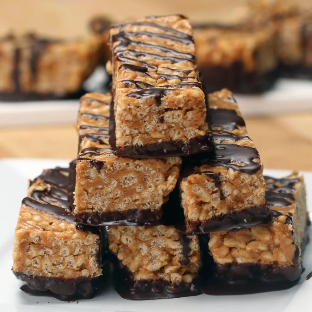 Chocolate Peanut Butter Rice Crispy Bars