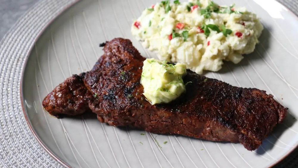 Grilled Chili Steak with Garlic-Lime Butter