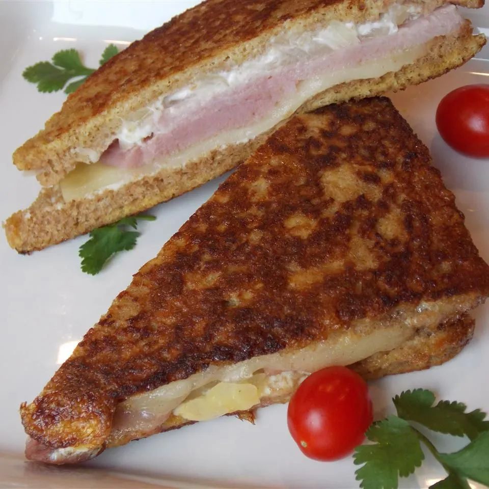 Ham and Pineapple Fried Sandwiches