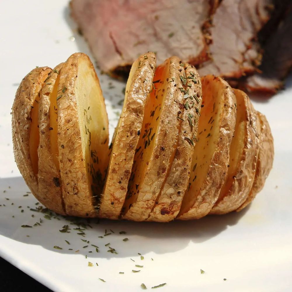 Hasselback Air Fryer Potatoes