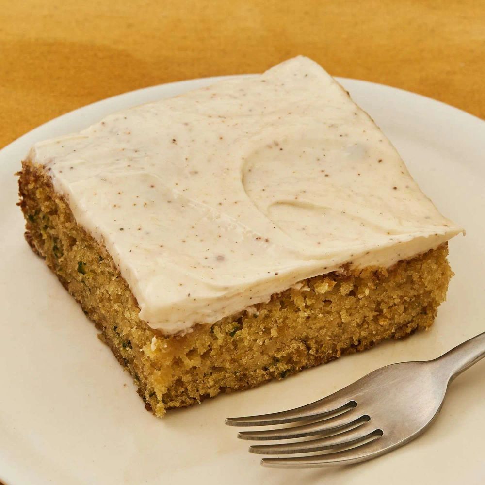 Zucchini Cake with Cream Cheese Applesauce Icing