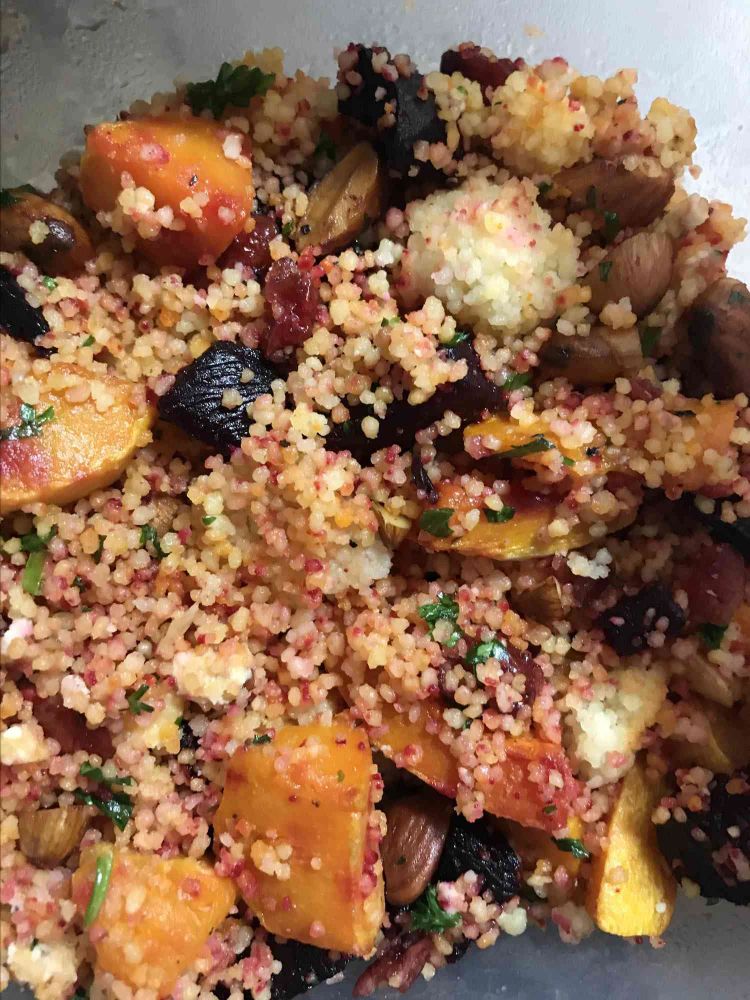 Couscous with Roasted Butternut Squash and Beets