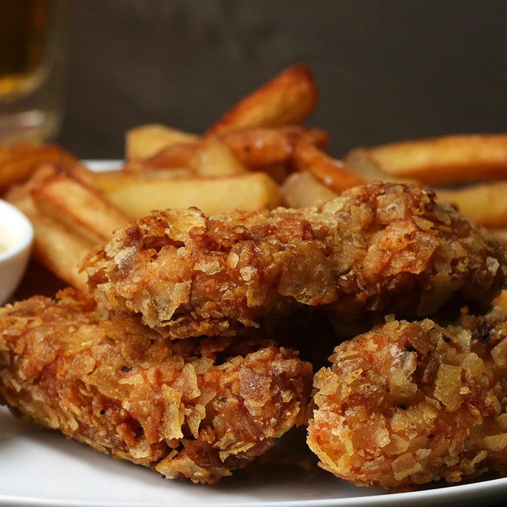 Beer-Battered Crispy Fried Chicken Strips