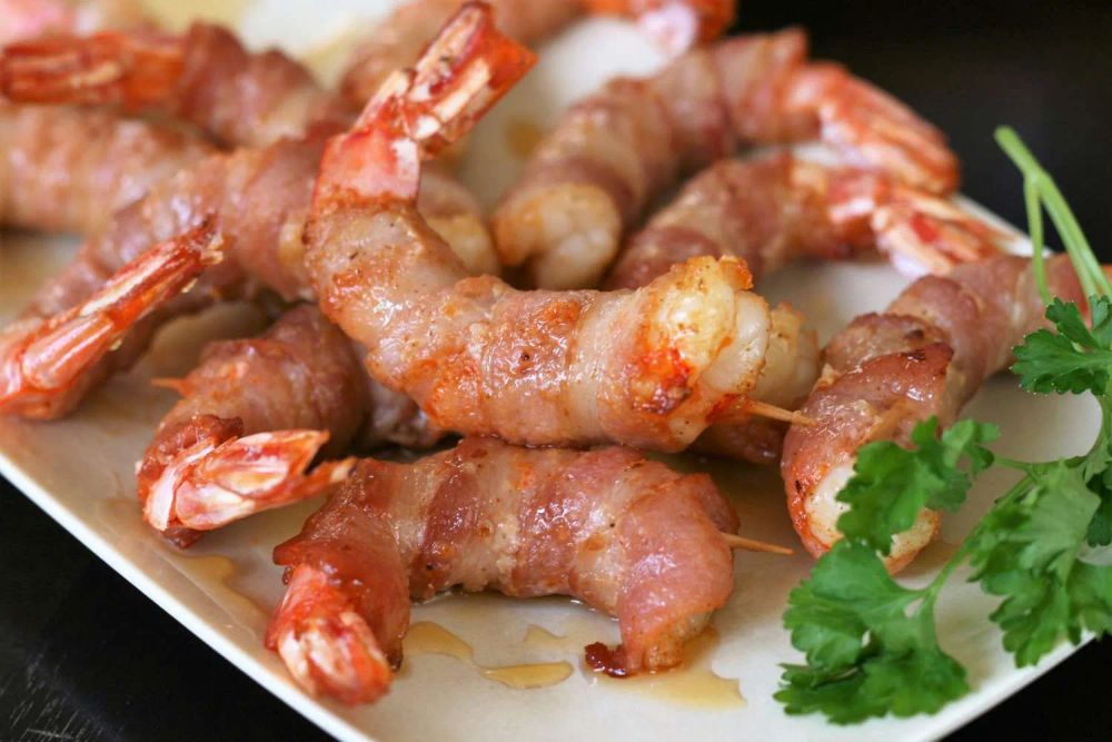 Air-Fried Bacon-Wrapped Shrimp