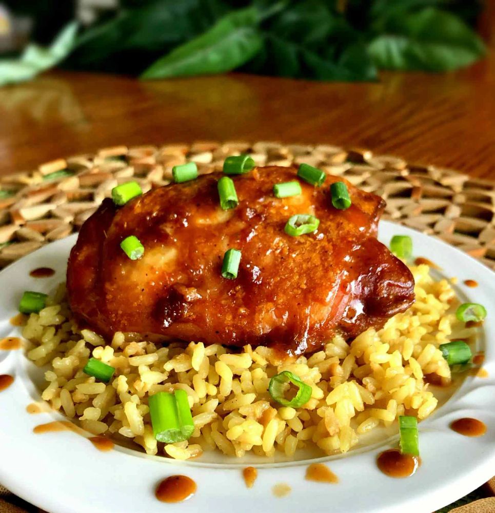 Spicy Honey-Peanut Baked Chicken Thighs