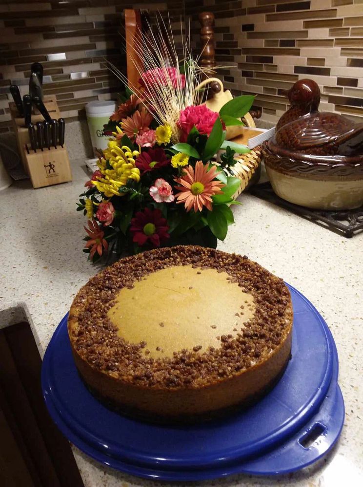 Vegan Pumpkin Cheesecake with Gingersnap Pecan Crust