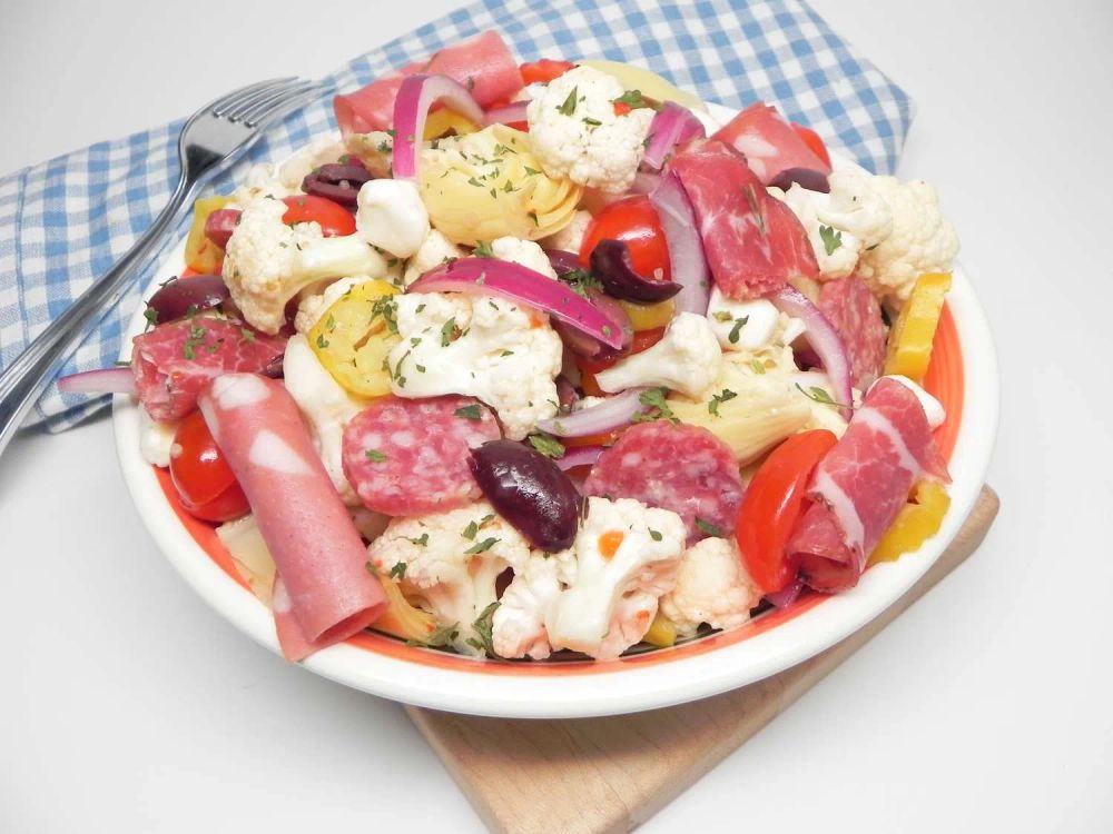 Zesty Cauliflower Antipasto Salad