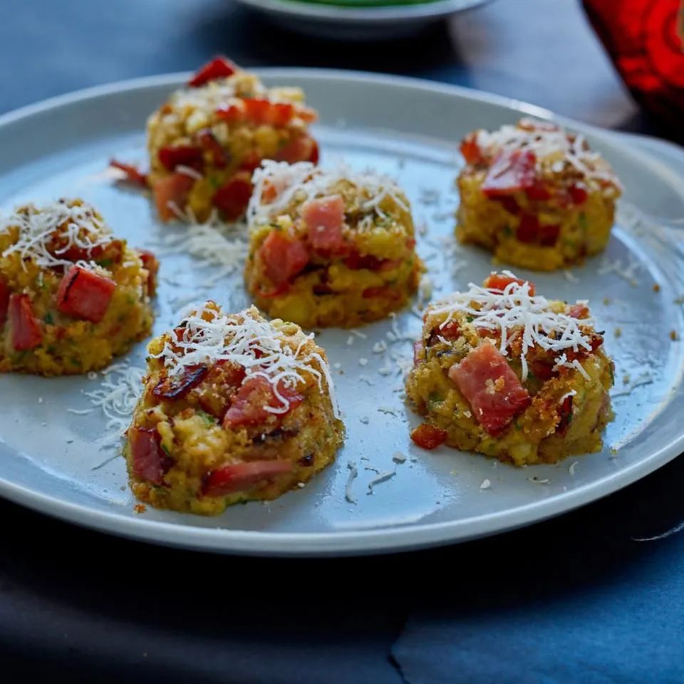 Baked Ham & Chive Mashed Potato Cakes