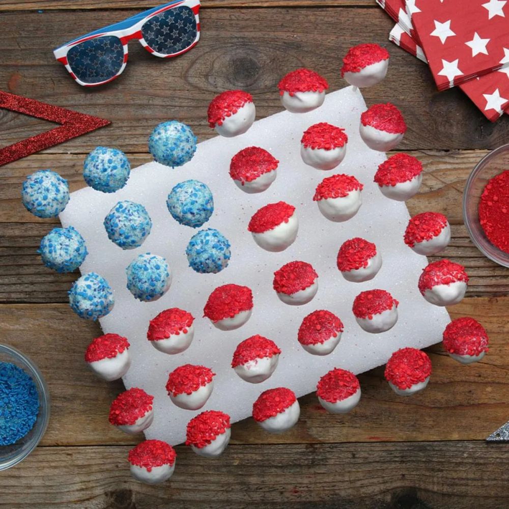 American Flag Cake Pops