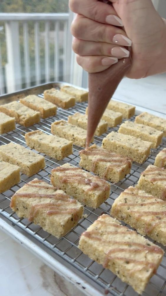 Rosemary Shortbread With Pink Peppercorn Glaze