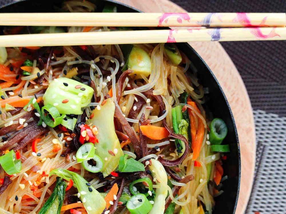 Vegan Japchae Korean Noodles