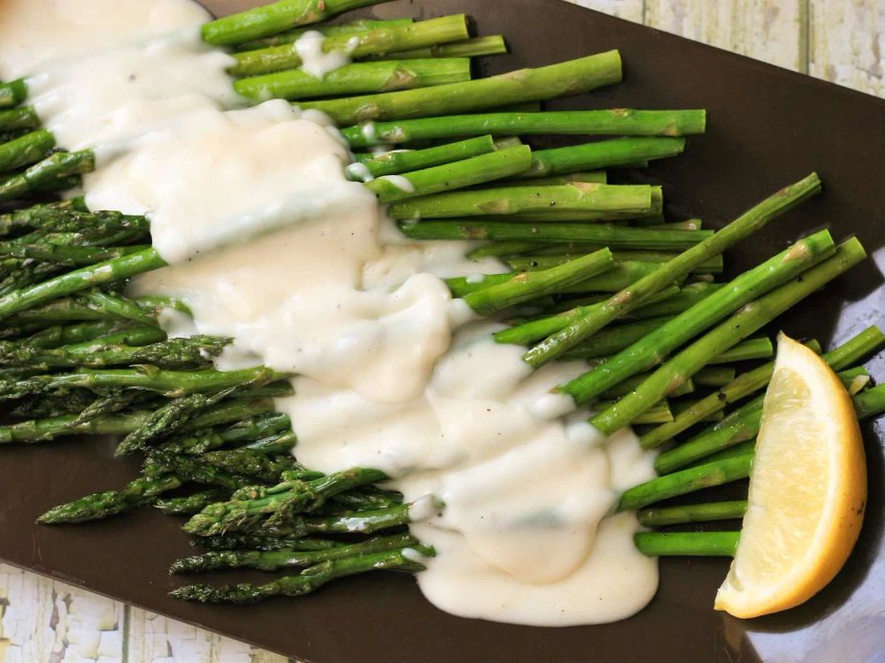 Roasted Asparagus with Parmesan Cream Sauce