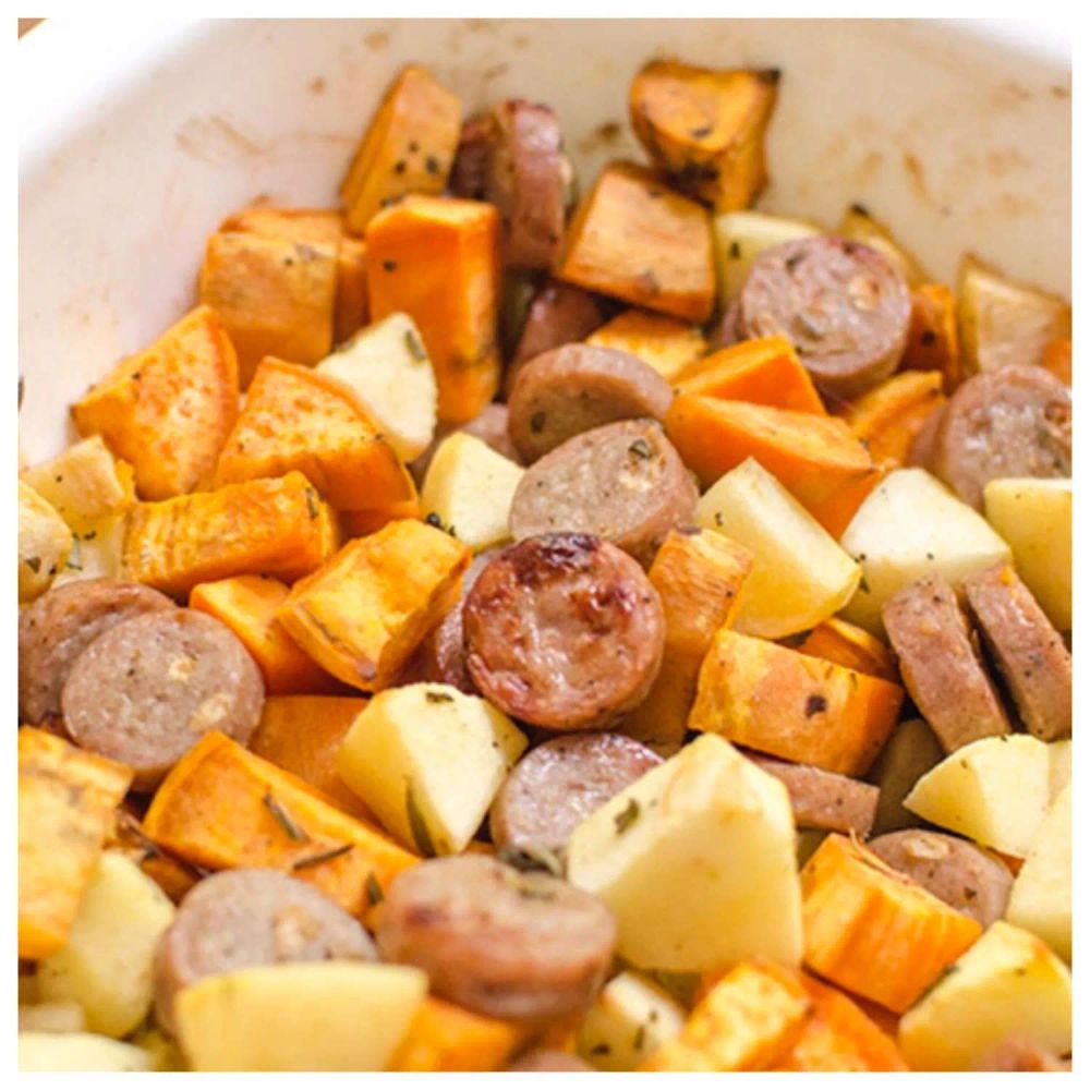 Sweet Potato and Apple Sausage Casserole