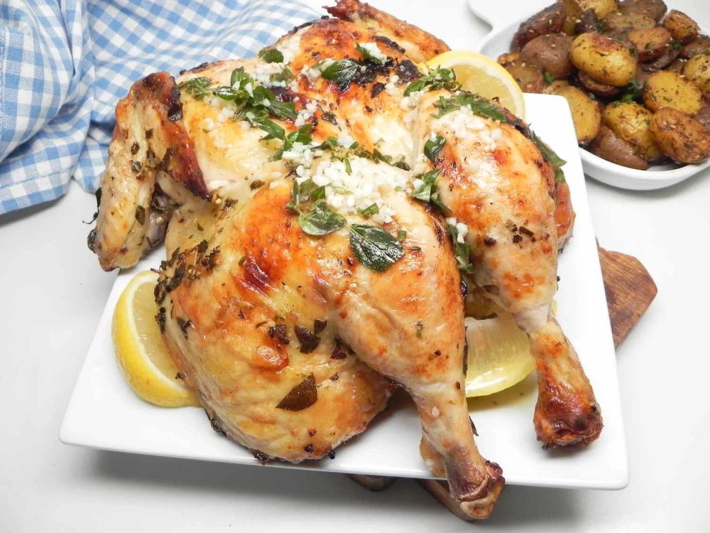 Grilled Spatchcocked Greek Chicken