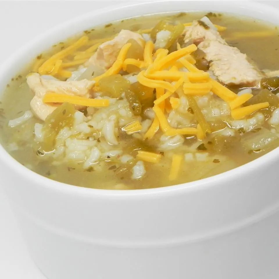 Green Chile Chicken and Rice Soup