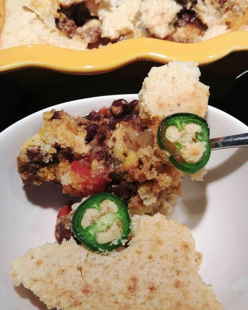 Baked Chili Cornbread Pot Pie