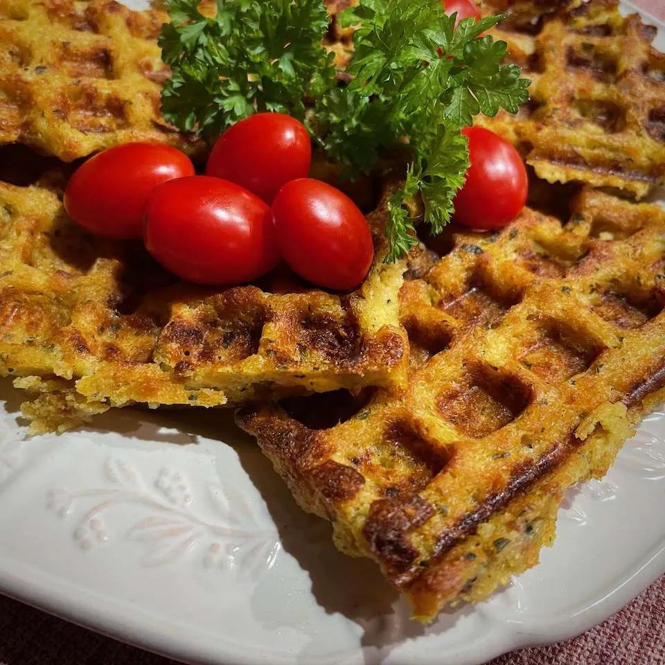 Leftover Stuffing Waffles