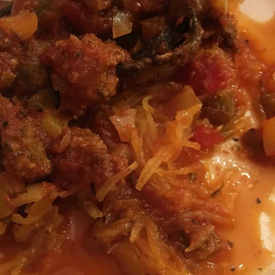 Winter Red Sauce over Spaghetti Squash