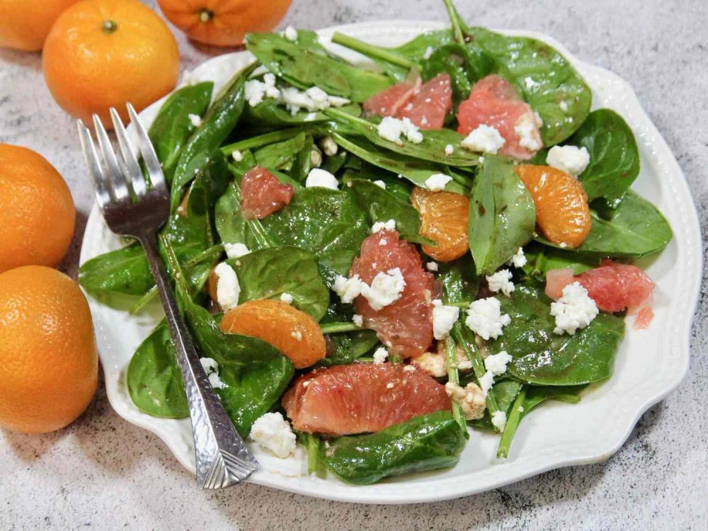 Citrus and Cinnamon Spinach Salad