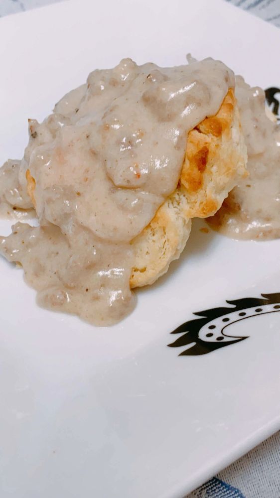 Biscuits with Herb Breakfast Sausage Gravy