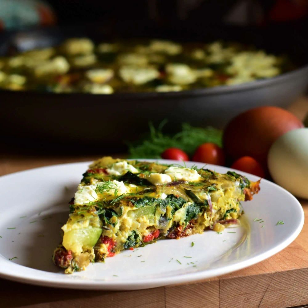 Spinach, Fennel, and Zucchini Frittata