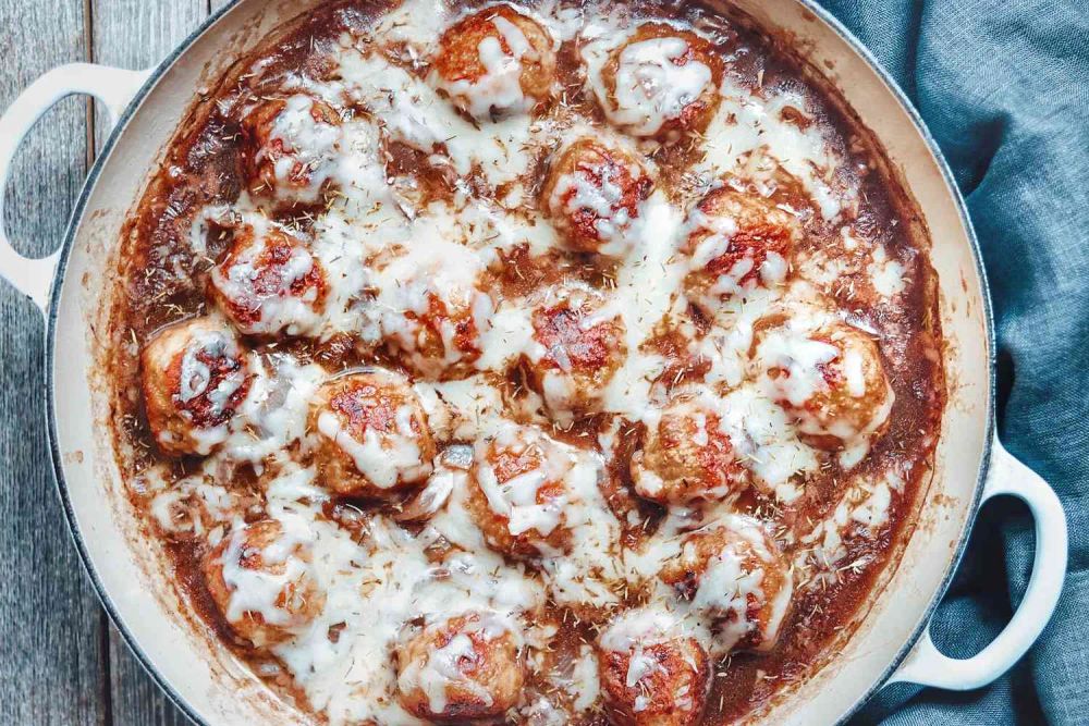 French Onion Chicken Meatballs