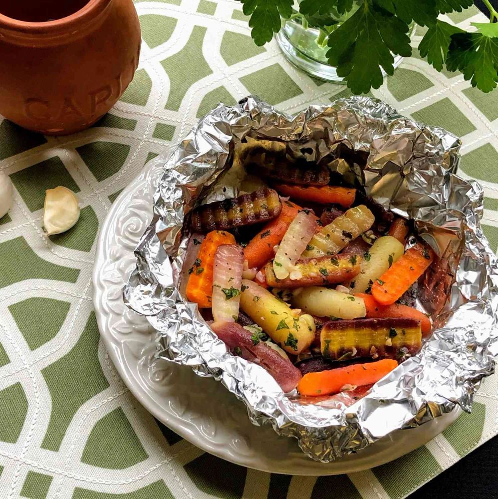 Garlic Roasted Rainbow Carrots