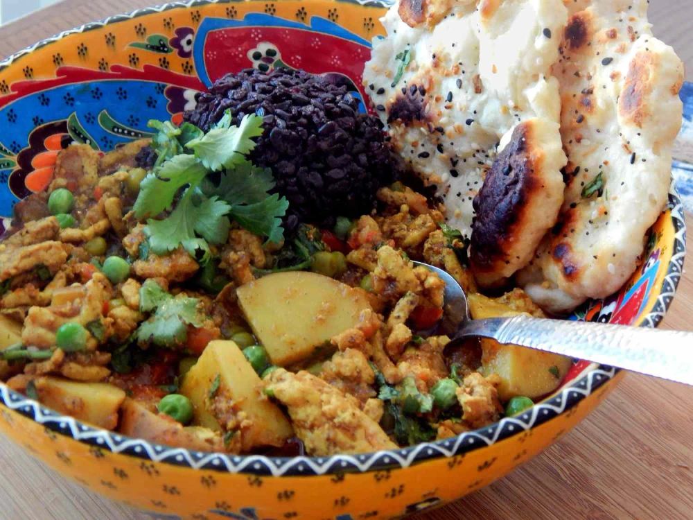 Ground Turkey Kheema with Forbidden Rice