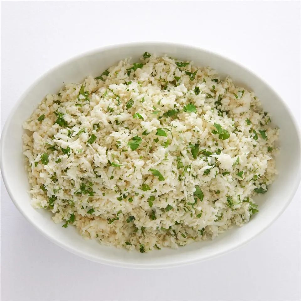 Lime Cilantro Cauliflower "Rice"