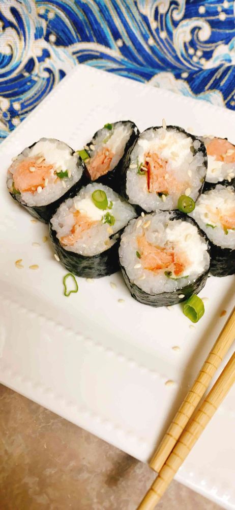 Homemade Salmon Sushi Rolls