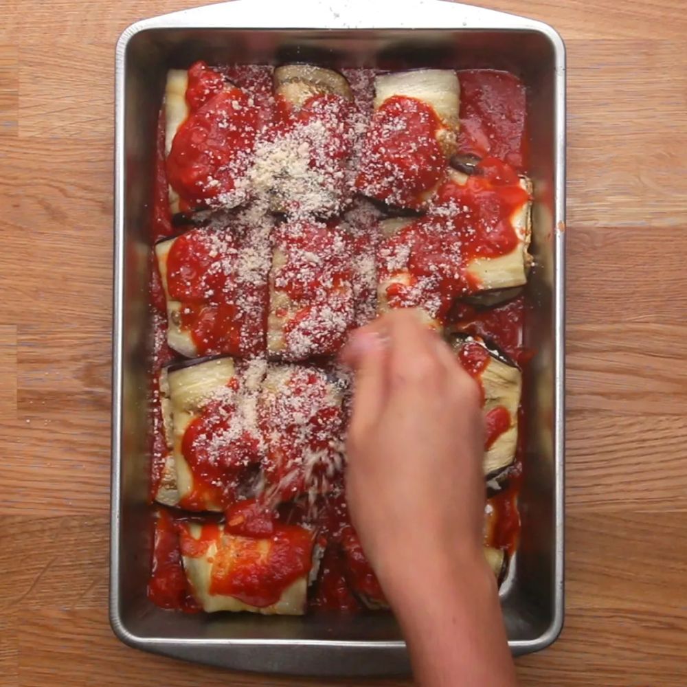 Cheesy Eggplant Roll-Ups