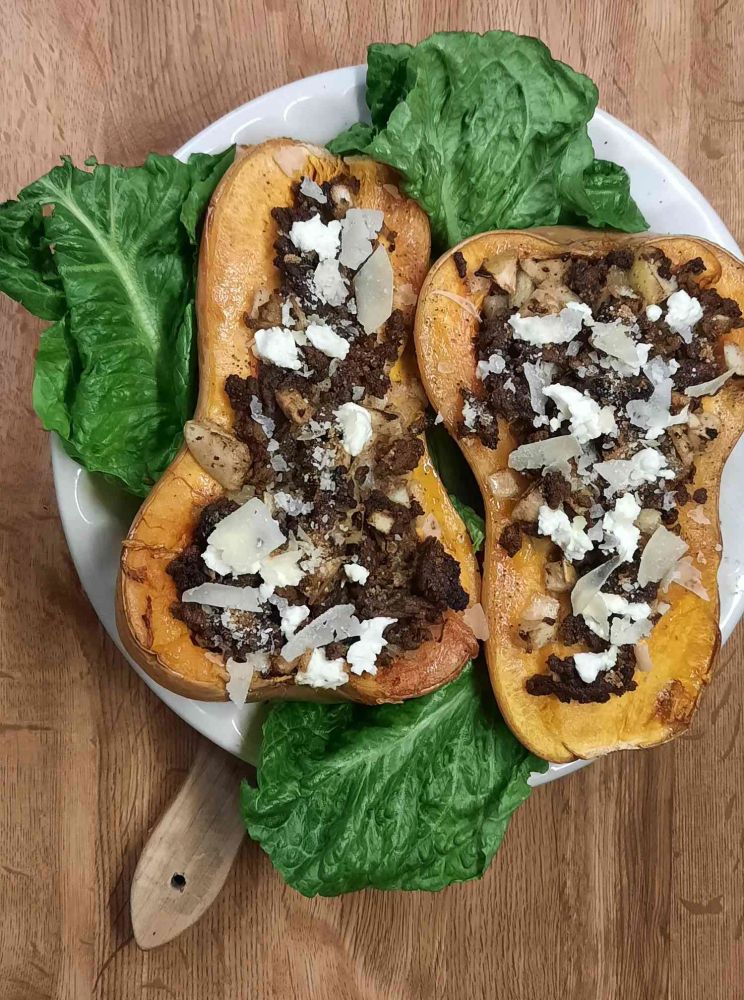 Ground Beef-Stuffed Butternut Squash