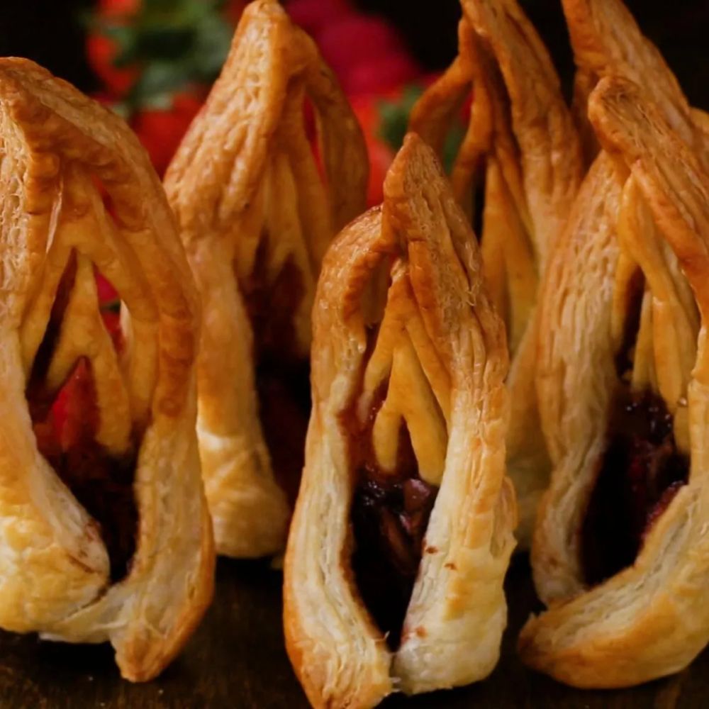 Chocolate Strawberry Puff Pastry Towers