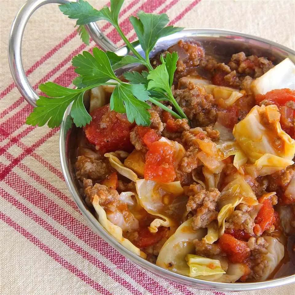 Ground Beef and Chopped Cabbage