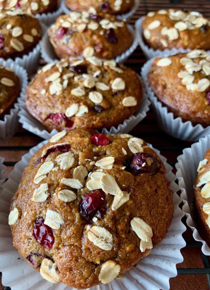 Healthy Pumpkin Cranberry Muffins