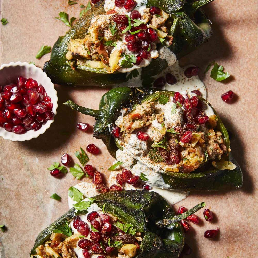 Chiles en Nogada (Mexican Stuffed Poblano Peppers in Walnut Sauce)