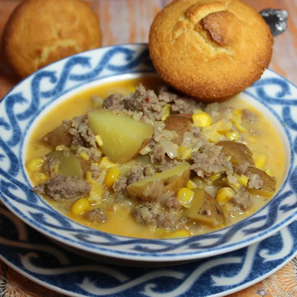 Quick Spicy Sausage Corn Chowder