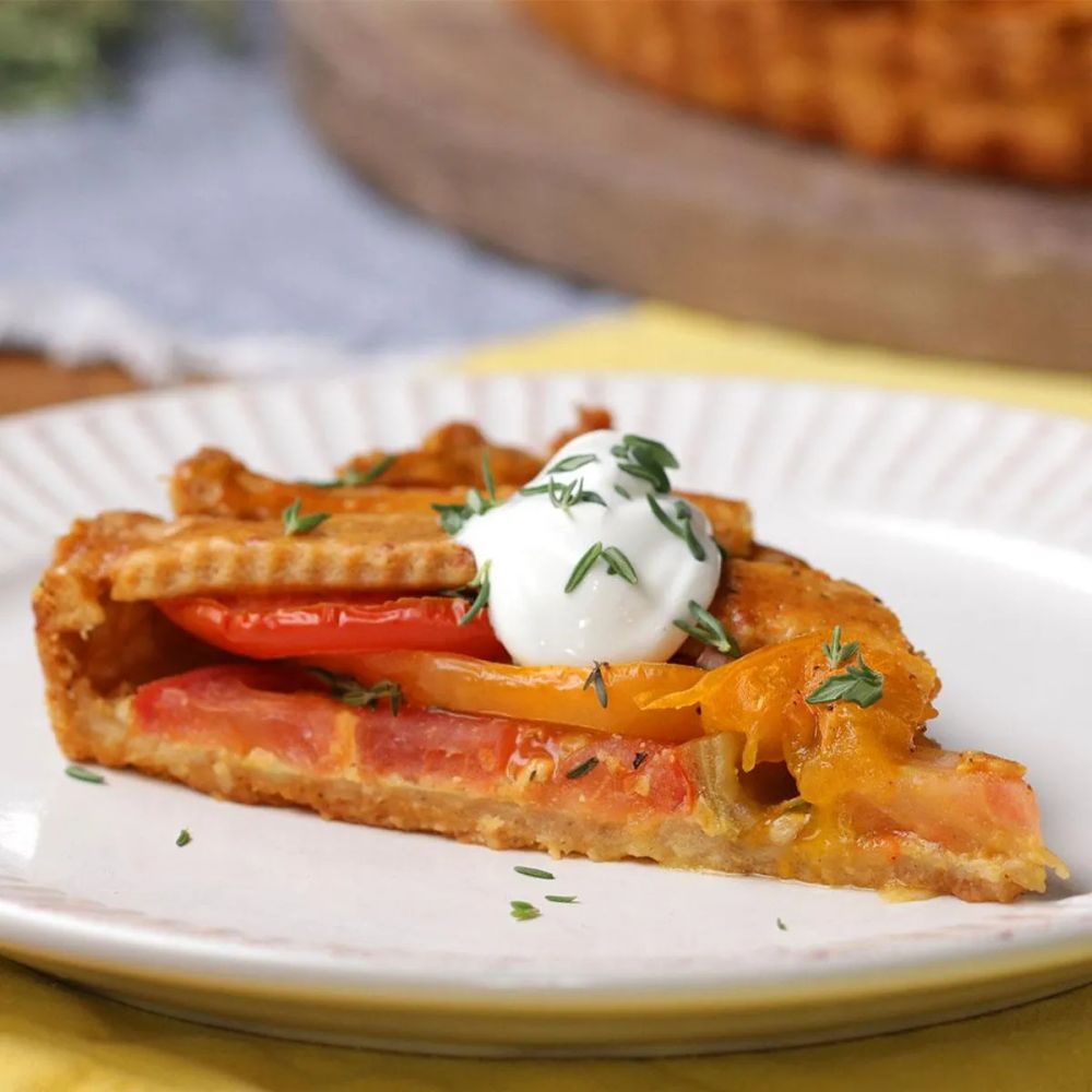 Black Pepper And Cheddar-Crusted Tomato Tart