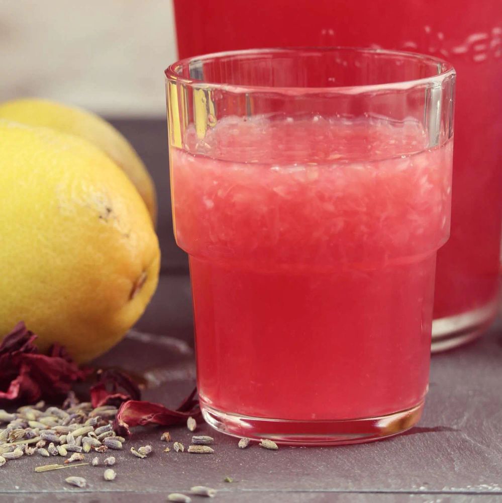 Lavender Lemonade with Hibiscus