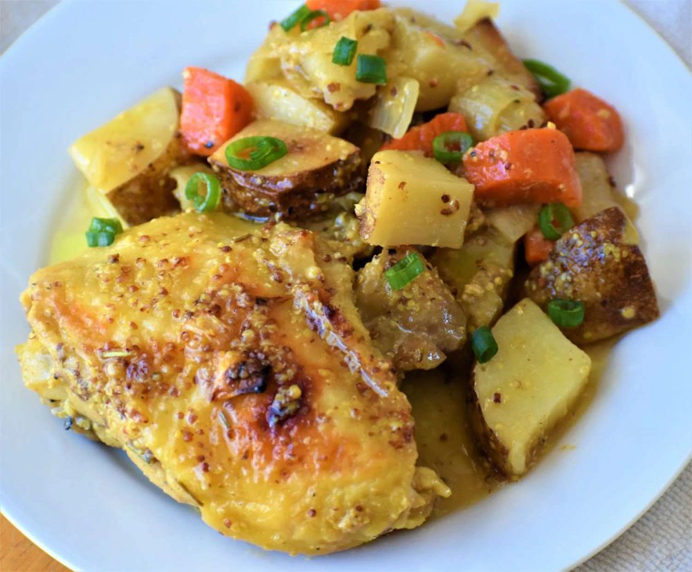 Easy Honey-Mustard Chicken and Potato Bake