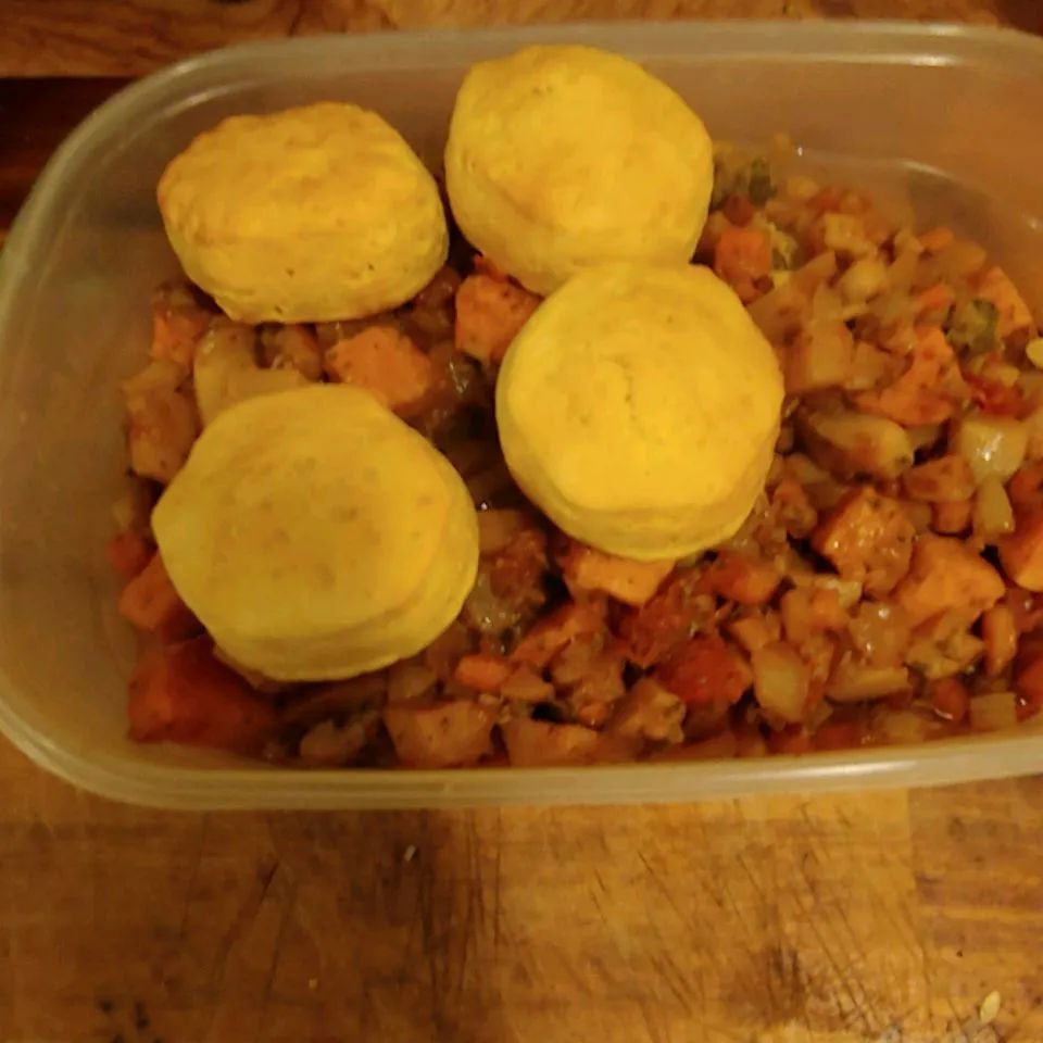 Yam and Turnip Stew with Mini-Biscuits