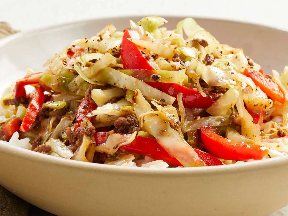 Black Pepper Beef and Cabbage Stir Fry