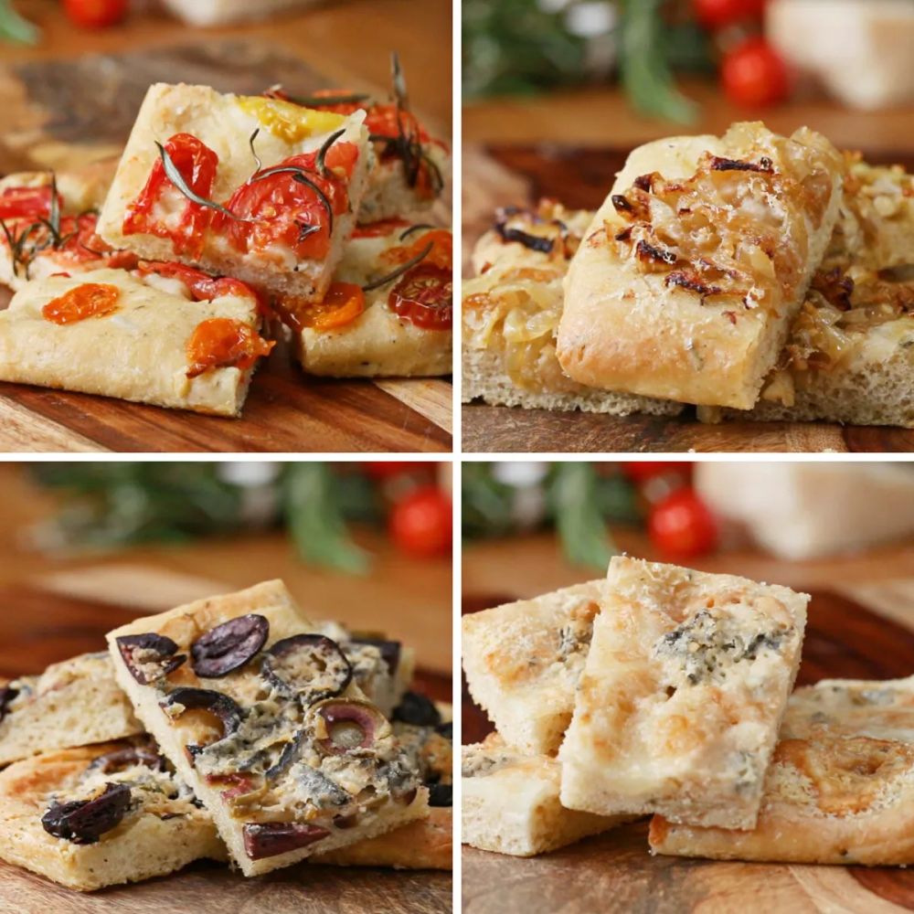 Herbed Flatbread (Focaccia) 4 Ways