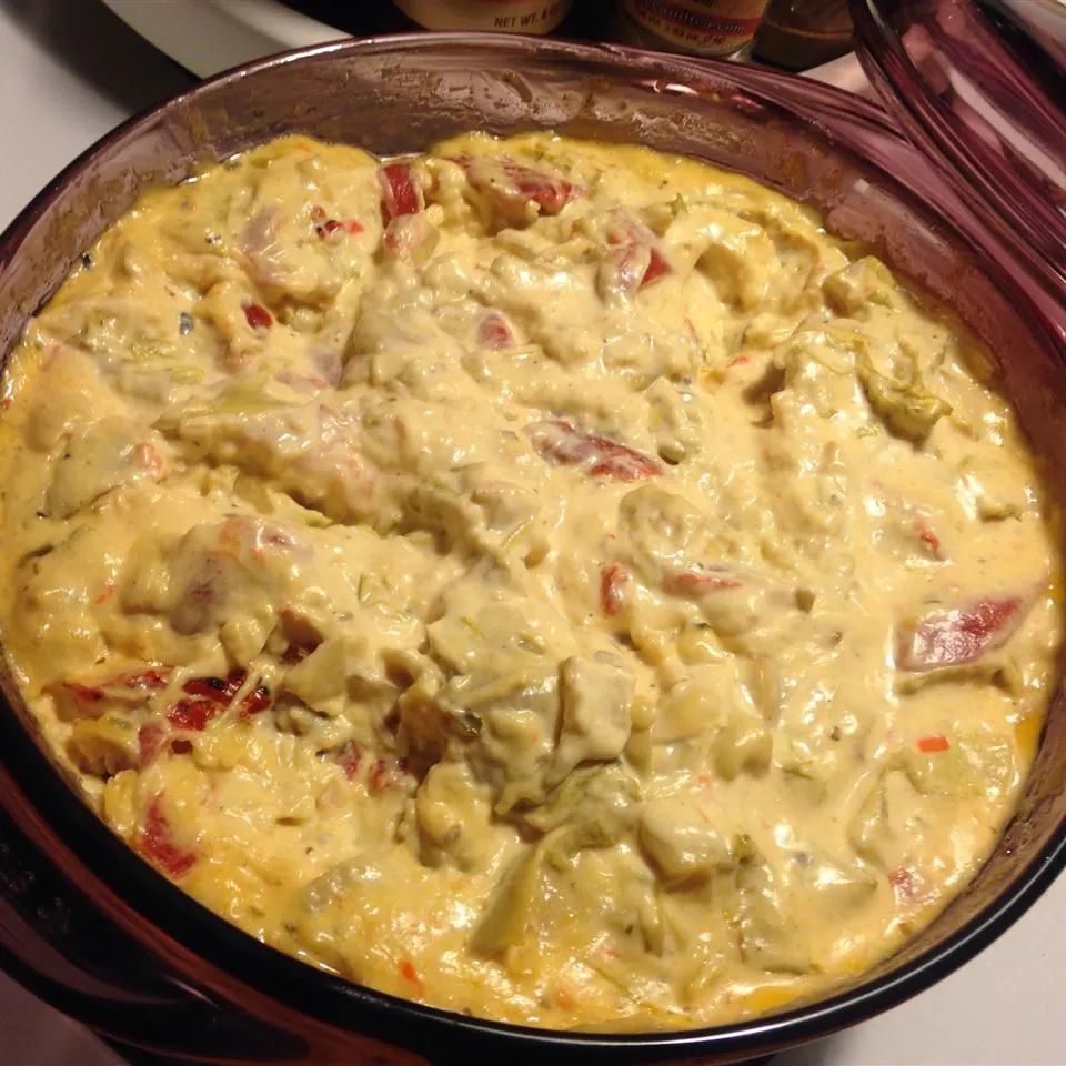 Hot Roasted Red Pepper and Artichoke Dip