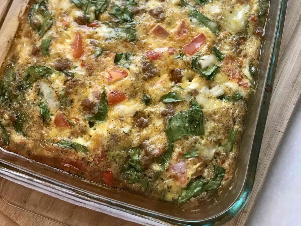 Egg Bake with Sausage, Bacon, and Veggies