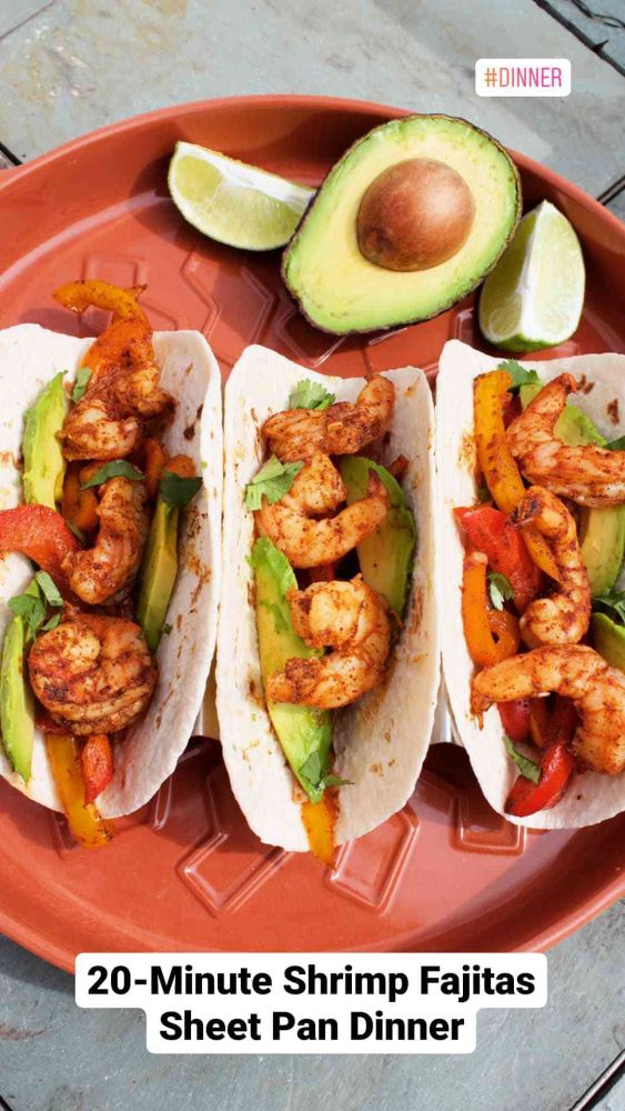 20-Minute Shrimp Fajitas Sheet Pan Dinner