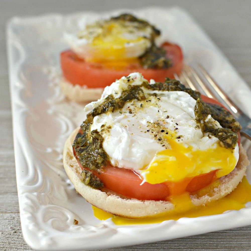 Poached Eggs Caprese